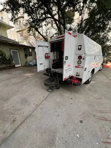 Magnet Plumbing service vehicle on-site for Water Heater Repair in Palm Beach Lakes South
